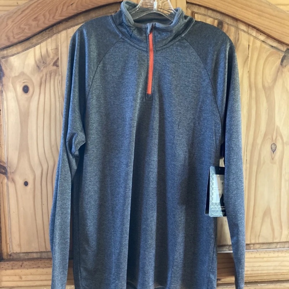 Mens Tapout 1/4 zip long sleeve gray orange pullover jacket size M - NWT